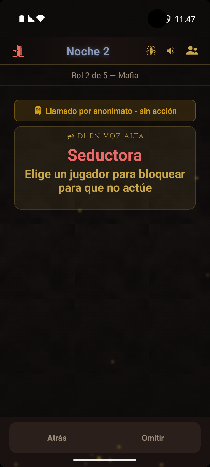 App que muestra el aviso 'Llamado por anonimato - sin acción'